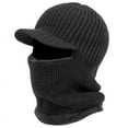 thumbnail image 1 of ZUARFY Men Women Winter Knitted Balaclava Beanie Hat with Windproof Visor Thermal Plush Lining Neck Warmer Cycling Ski Face Mask Hooded Cap, 1 of 19