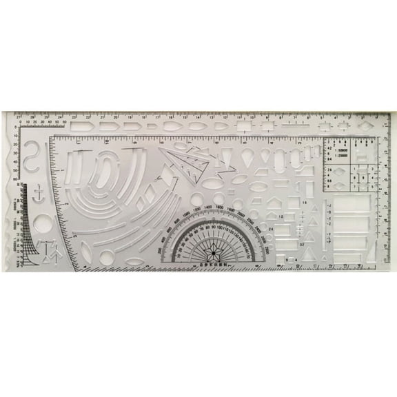ZUARFY Military Special Template Ruler Durable K Resin Military Drawing Template