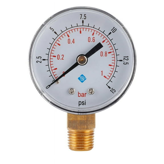 ZUARFY Mini Low Pressure Gauge For Fuel Air Oil Or Water 0-15psi/0-1bar BSPT Manometer
