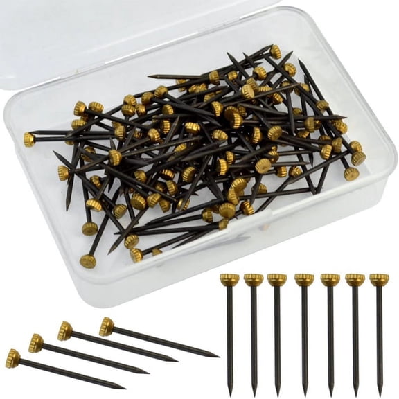 ZUARFY Picture Hanging Nails Brass Head Hanging Pins Picture Frame Wall Hanging Pins