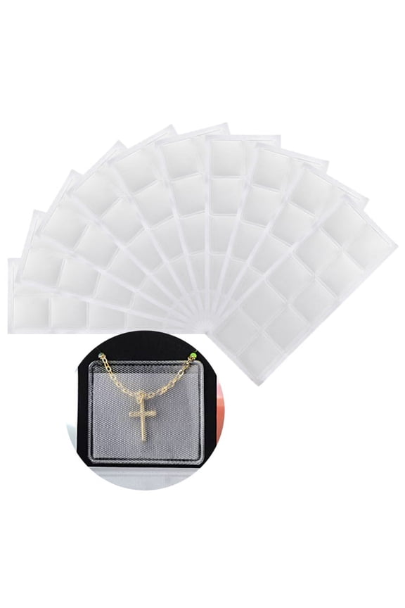 Plastic Necklace Chain Pockets Clear Chain Sleeve Self Adhesive Display Pockets