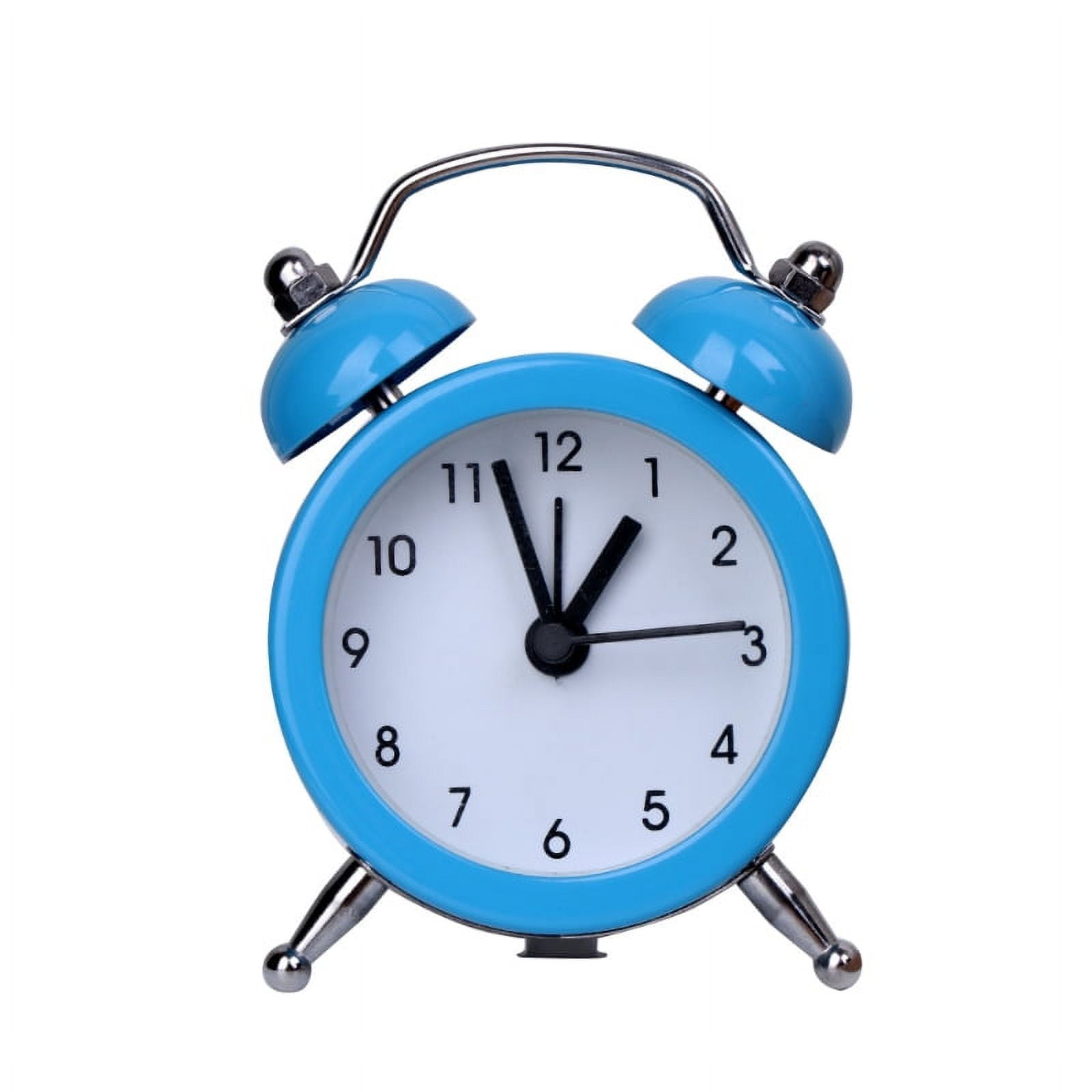 ZUARFY Portable Cute Mini Round Battery Alarm Clock Desktop Table