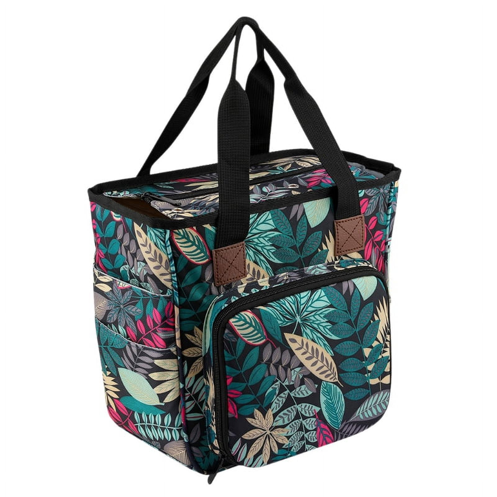 ZUARFY Portable Knitting Bag DIY Yarn Storage Organizer Crochet Hook Needles Knitting Tote Basket for Yarn Balls Sewing Supply