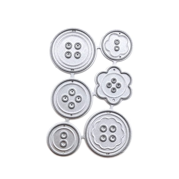 ZUARFY Six Buttons Dress Decoration Carbon Steel Cutting Dies DIY Scrapbooking Photo Album Embossing Paper Cards Making Stencil