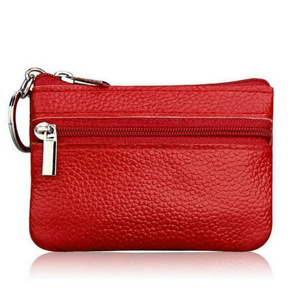 ZUARFY Soft Men Women Card Coin Key Holder Zip Genuine Leather Wallet Pouch Bag Purse