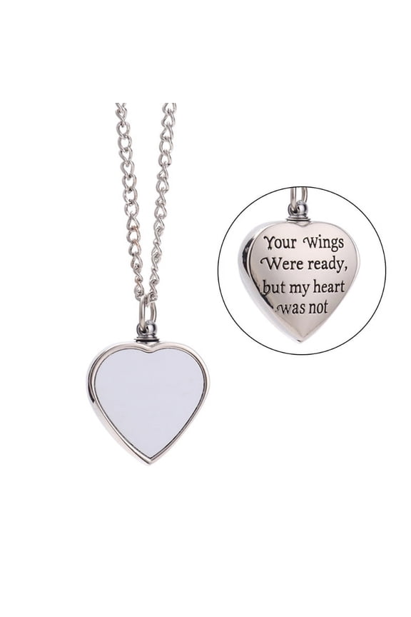 Sublimation Blank Photo Picture Necklaces Heart Urn Pendant Necklaces Jewelry