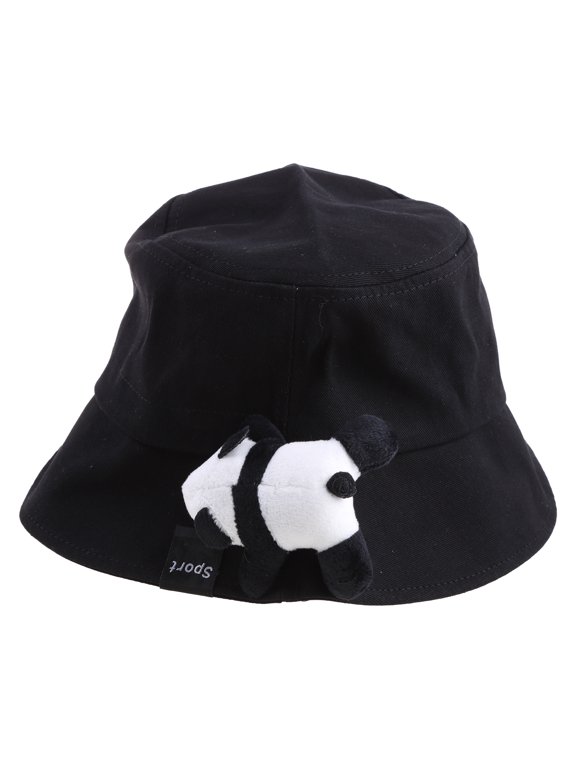 Unique Summer Bucket Hat with Panda Decor Caps Headband Women All Matched Caps Most Teens Adults Bucket Hat Accessory