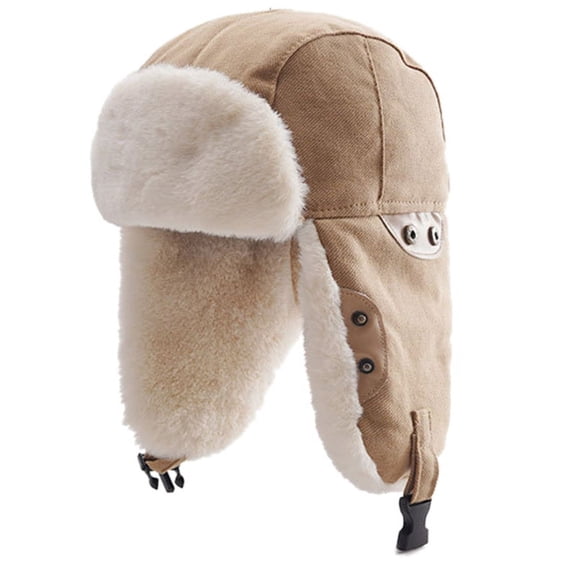 ZUARFY Winter Bomber Cap Plush Hat Lovers Outdoor Climbing Hat Windproof Padded Earmuff