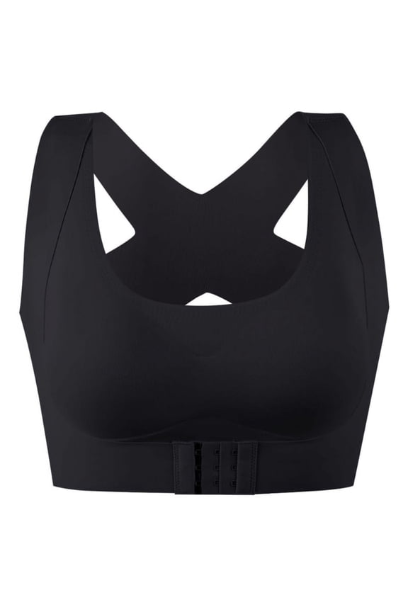 Women Seamless Bra Underwear Front Buckle Push Up Bralette Cross Back Tank Top