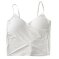 thumbnail image 1 of ZUARFY Women Sexy Criss-Cross Wrap Front Camisole Deep V-Neck Ribbed Spaghetti Strap Crop Top Solid Color Padded Bralette Vest, 1 of 19