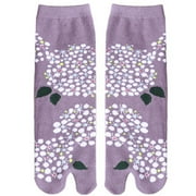 ZUARFY Women Split Toe Kimono Tabi Crew Socks Cute Cat Floral Print Flip Flop Hosiery