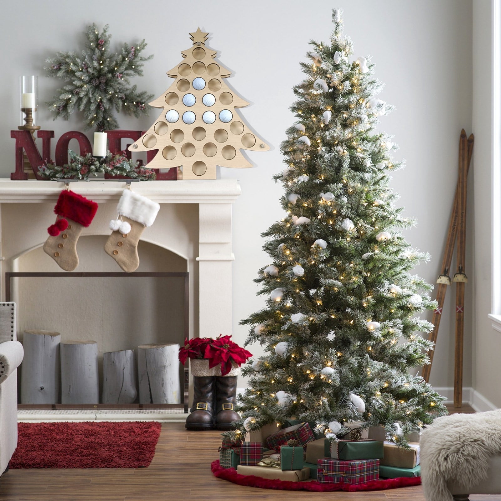 ZUBKTE Christmas Decorations Christmas Tree Silhouette Rack Wood ...