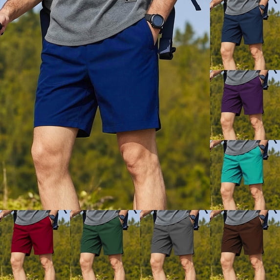 ZUBKTE Hiking Shorts for Men Split Hem Pocket Design 5 Inch Outdoor Sports Shorts