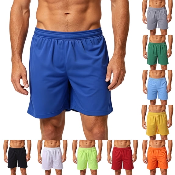 ZUBKTE Men's Lightweight Breathable Athletic Workout Shorts 5 Inch Solid Casual Gym Short Pants Side Pockets Athletic XS-3XL