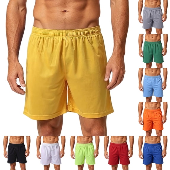 ZUBKTE Men's Lightweight Breathable Athletic Workout Shorts 5 Inch Solid Casual Gym Short Pants Side Pockets Athletic XS-3XL