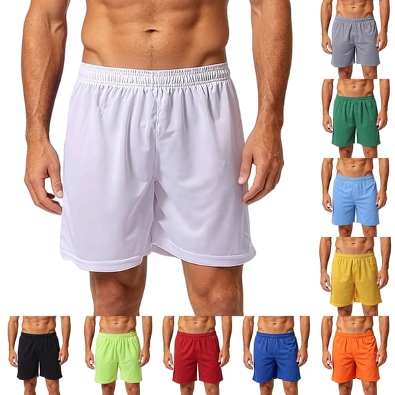 ZUBKTE Men's Lightweight Breathable Athletic Workout Shorts 5 Inch Solid Casual Gym Short Pants Side Pockets Athletic XS-3XL