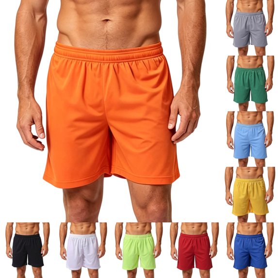 ZUBKTE Men's Lightweight Breathable Athletic Workout Shorts 5 Inch Solid Casual Gym Short Pants Side Pockets Athletic XS-3XL