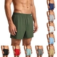 thumbnail image 1 of ZUBKTE Men's Cotton Lounge Shorts Solid Color Elastic Waist Loose Fit Sleepwear Boxer Style Pajama Bottoms, 1 of 8
