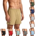 thumbnail image 1 of ZUBKTE Men's Cotton Lounge Shorts Solid Color Elastic Waist Loose Fit Sleepwear Boxer Style Pajama Bottoms, 1 of 8
