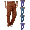 thumbnail image 1 of ZUBKTE Men's Cargo Pants Work Pants with Buttons, Zippers, and Multiple Pockets—Outdoor and Fitness Pants, 1 of 5