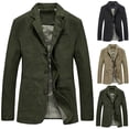 thumbnail image 1 of ZUBKTE Men's Long Sleeve Pocket Casual Blazer Jackets, Lapel Collar Lightweight Business Casual Outerwear M-3XL, 1 of 4