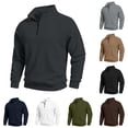 thumbnail image 1 of ZUBMGKTE Men's Sweatshirts Pocket Pullover 1/4-Zip Stand-Collar Long-Sleeve Sweatshirts S-3XL, 1 of 9
