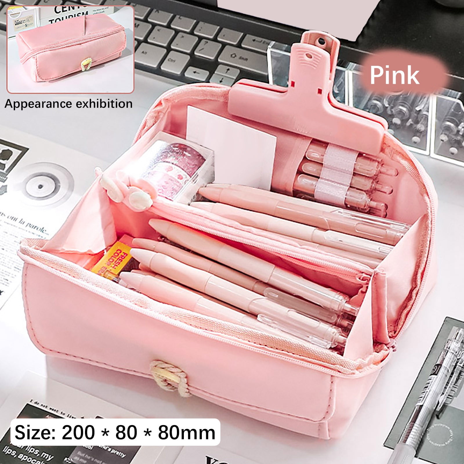 ZUBKTE School Supplies, Pencil Case, Large Capacity Stationery Box