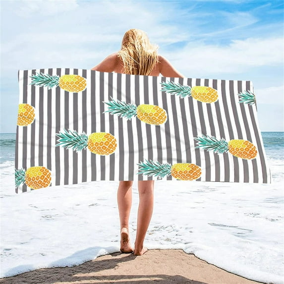 ZUBKTE Towels Beach Microfiber Beach Towel Super Lightweight Colorful Bath Towel Sandproof Beach Blanket Multi-Purpose Towel for Travel Swimming Pool 27x59 Inch