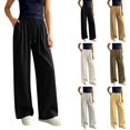 thumbnail image 1 of ZUBKTE Women's Winter Sweatpants, Elastic Drawstring Waist Pocket Loose‑Fit Casual Sports Long Trousers, 1 of 7
