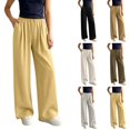 thumbnail image 1 of ZUBKTE Women's Winter Sweatpants, Elastic Drawstring Waist Pocket Loose‑Fit Casual Sports Long Trousers, 1 of 7