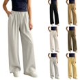 thumbnail image 1 of ZUBKTE Women's Winter Sweatpants, Elastic Drawstring Waist Pocket Loose‑Fit Casual Sports Long Trousers, 1 of 7