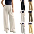 thumbnail image 1 of ZUBKTE Women's Winter Sweatpants, Elastic Drawstring Waist Pocket Loose‑Fit Casual Sports Long Trousers, 1 of 7