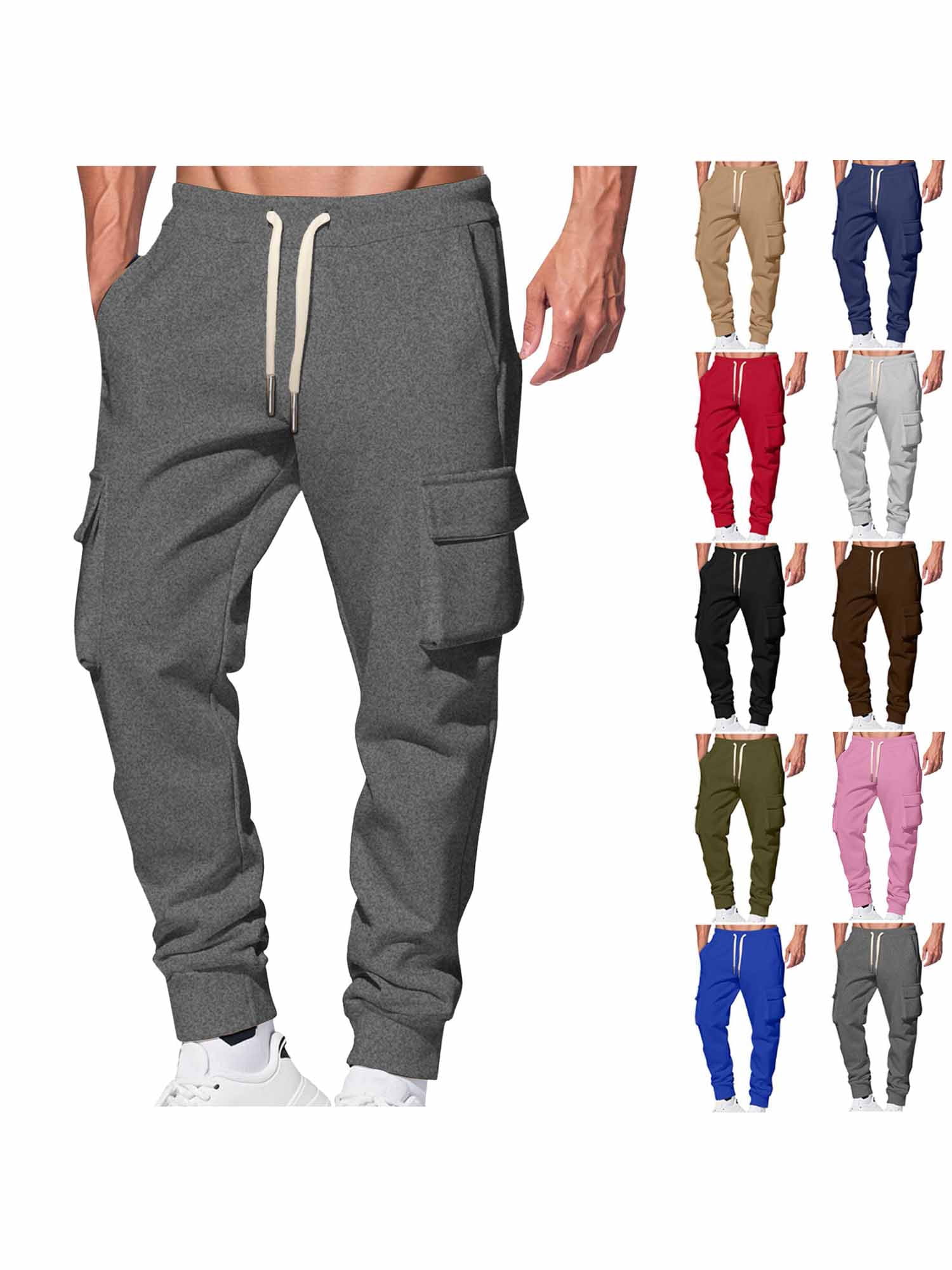 ZUBMGKTE Cargo Pants for Men Casual Cotton Work Pants Drawstring ...