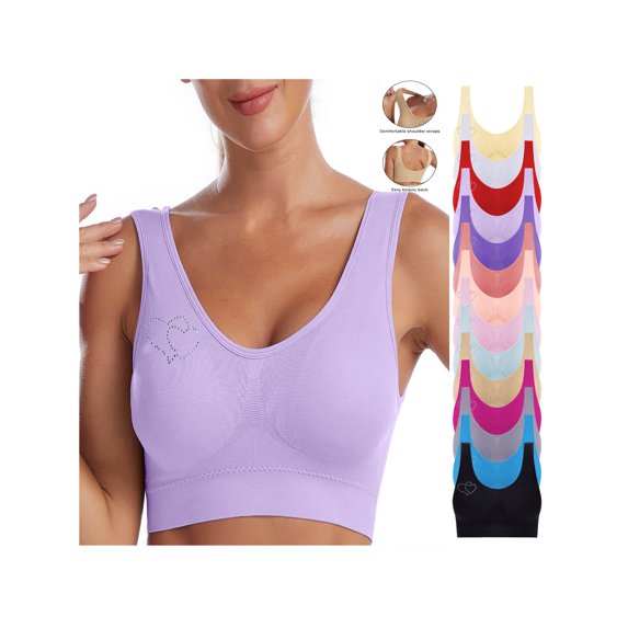 ZUBMGKTE Jelly Bras for Women No Underwire Full Coverage Plus Size Support Seamless