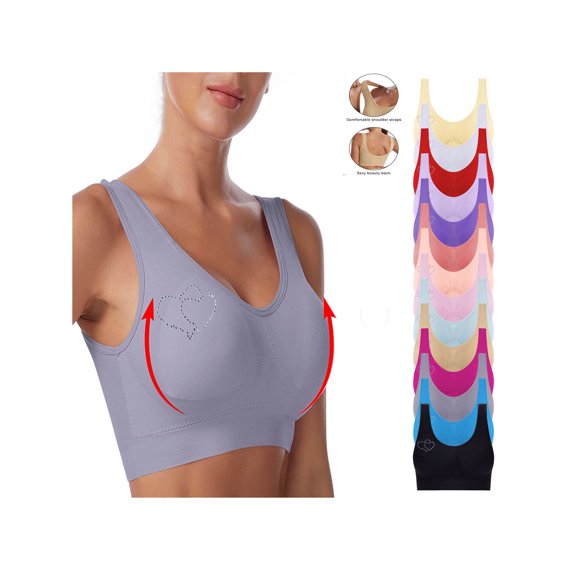ZUBMGKTE Jelly Bras for Women No Underwire Full Coverage Plus Size Support Seamless
