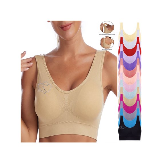 ZUBMGKTE Jelly Bras for Women No Underwire Full Coverage Plus Size Support Seamless