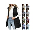 thumbnail image 1 of ZUBMGKTE Long Puffer Vest Women with Pockets Lightweight Packable Sleeveless Vest for Spring, Fall & Winter, 1 of 10