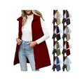 thumbnail image 1 of ZUBMGKTE Long Puffer Vest Women with Pockets Lightweight Packable Sleeveless Vest for Spring, Fall & Winter, 1 of 10