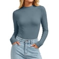 thumbnail image 1 of ZUBMGKTE Long Sleeve Thermal Shirt for Women Light Fleece Tops Fall 2026 Crew Neck Casual Basic T-Shirts, 1 of 6