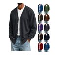 thumbnail image 1 of ZUBMGKTE Mens Shawl Collar Cardigan Drop Shoulder Sweater Button up Sweater, 1 of 6