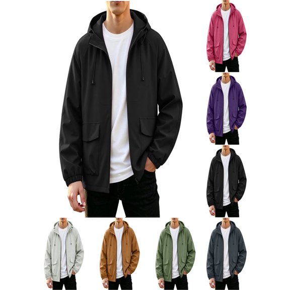 ZUBMGKTE Mens Waterproof Cycling Jacket Lightweight Packable Rain Jacket
