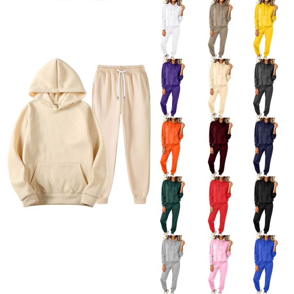 ZUBMGKTE Outfit Sets for Women 2 Piece Sets Winter Casual Tracksuit Long Sleeve Lounge Set Outfits with Pockets Fashion Fall Clothes