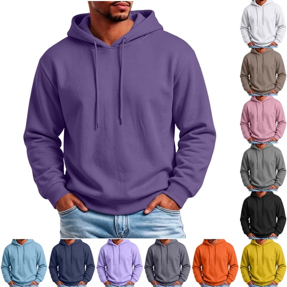 ZUBMGKTE Sweatshirt For MenBlend Fleece Long-Sleeve Sweatshirt with Hood S-3XL