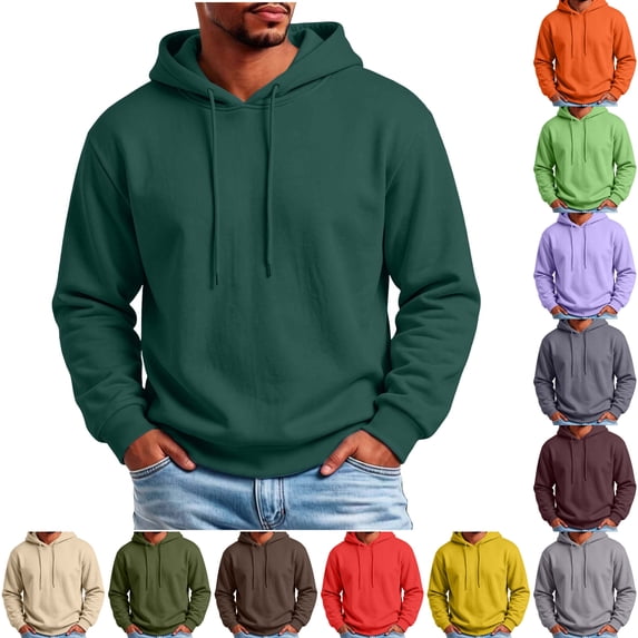 ZUBMGKTE Sweatshirt For MenBlend Fleece Long-Sleeve Sweatshirt with Hood S-3XL
