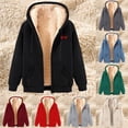 thumbnail image 1 of ZUBMGKTE Womens Hoodies Casual Full Zip Up Sherpa Lined Hoodie Warm Sweatshirt for Women Jacket Coat M-3XL, 1 of 4