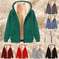 thumbnail image 1 of ZUBMGKTE Womens Hoodies Casual Full Zip Up Sherpa Lined Hoodie Warm Sweatshirt for Women Jacket Coat M-3XL, 1 of 4