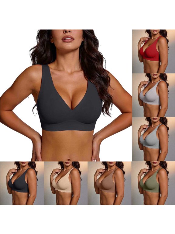 Womens Plus Size Seamless Push Up Bra Full Coverage Higher Side Wings, Adjustable Straps, Machine Washable, Everyday Comfort