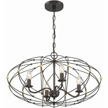 4 Light Chandelier In Classic Style 24.5 Inches Wide By 14.25 Inches High     -Traditional Installation Crystorama Lighting Zuc-A9034-Eb-Ga