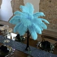 thumbnail image 1 of ZUCKER® 24pcs 13-16" Ostrich Feather Centerpiece Set - 24" Eiffel Tower Vase Wedding Decorations Black and Light Turquoise (Blue), 1 of 3