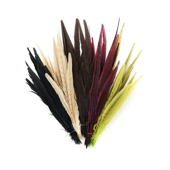ZUCKER™ Assorted-Bleached and Mix Dyed Ringneck and Golden Pheasant Tail Feathers - 8 -14" - 100pcs - Harvest